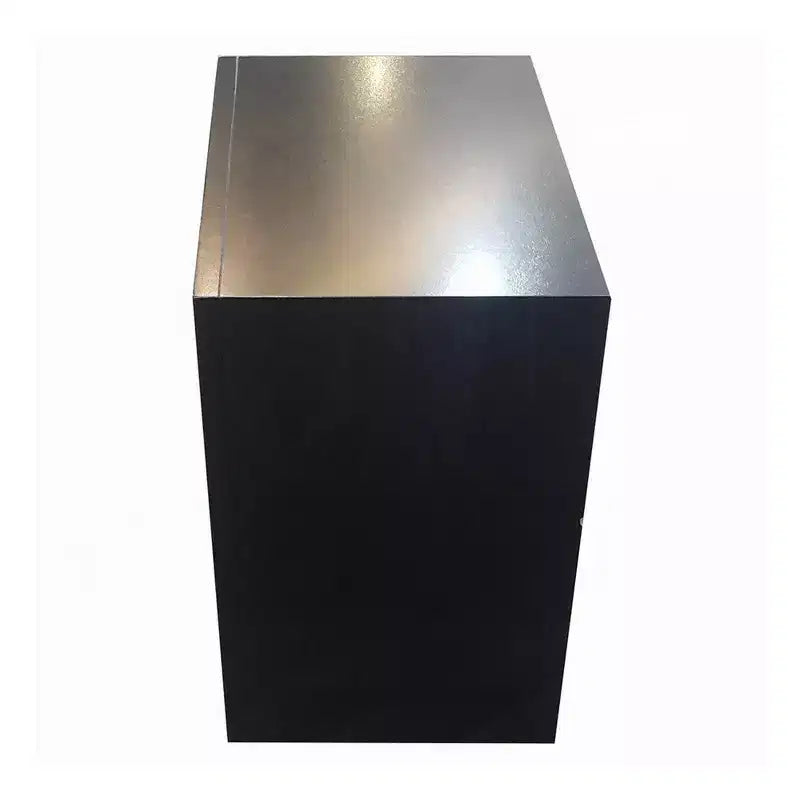 Comodino contemporaneo a 2 cassetti, in legno grigio e nero, per 1