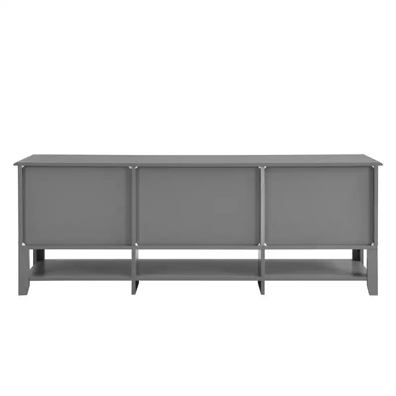 Mobile TV blu/grigio con ante e cassetti, adatto per TV fino a 60", per 1-2 persone