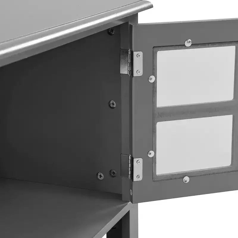 Mobile TV blu/grigio con ante e cassetti, adatto per TV fino a 60", per 1-2 persone