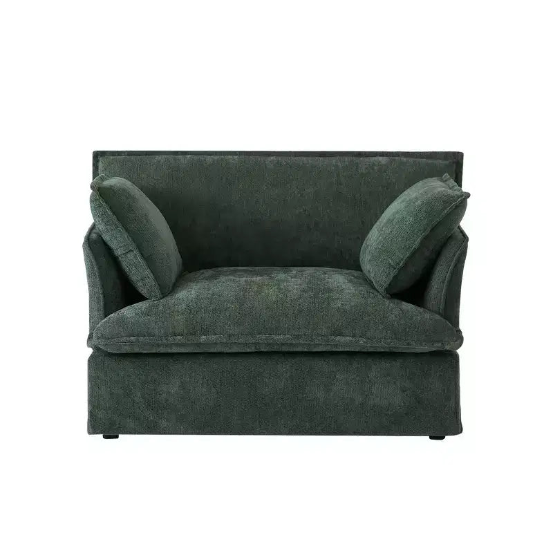 Poltrona d'accento in ciniglia, monoposto, oversize, verde / rosa / bianca