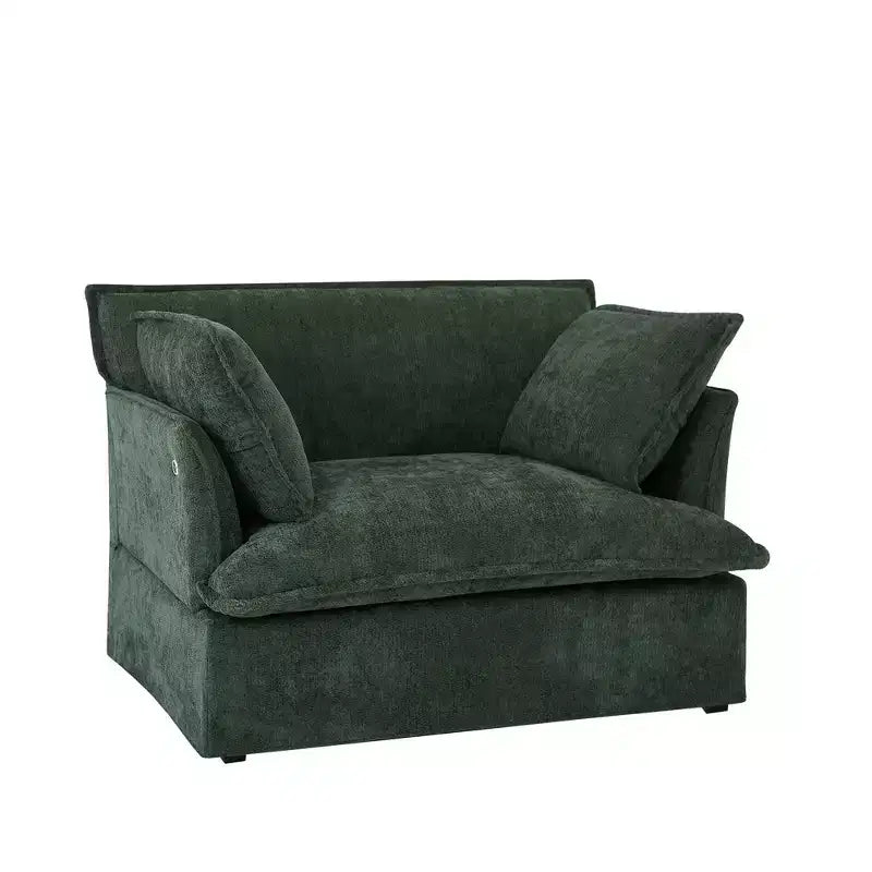 Poltrona d'accento in ciniglia, monoposto, oversize, verde / rosa / bianca