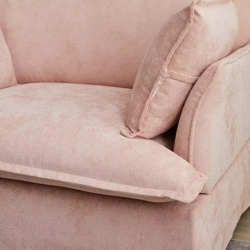 Poltrona d'accento in ciniglia, monoposto, oversize, verde / rosa / bianca