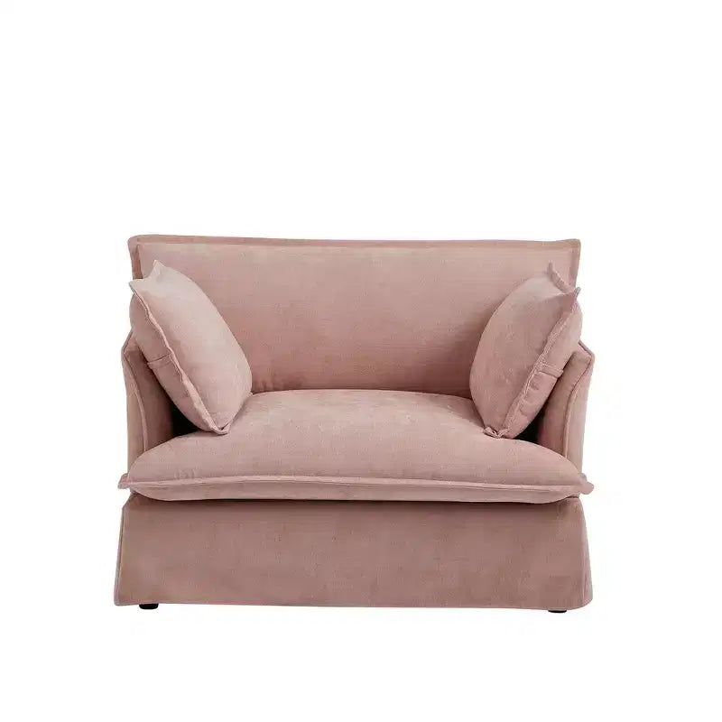 Poltrona d'accento in ciniglia, monoposto, oversize, verde / rosa / bianca