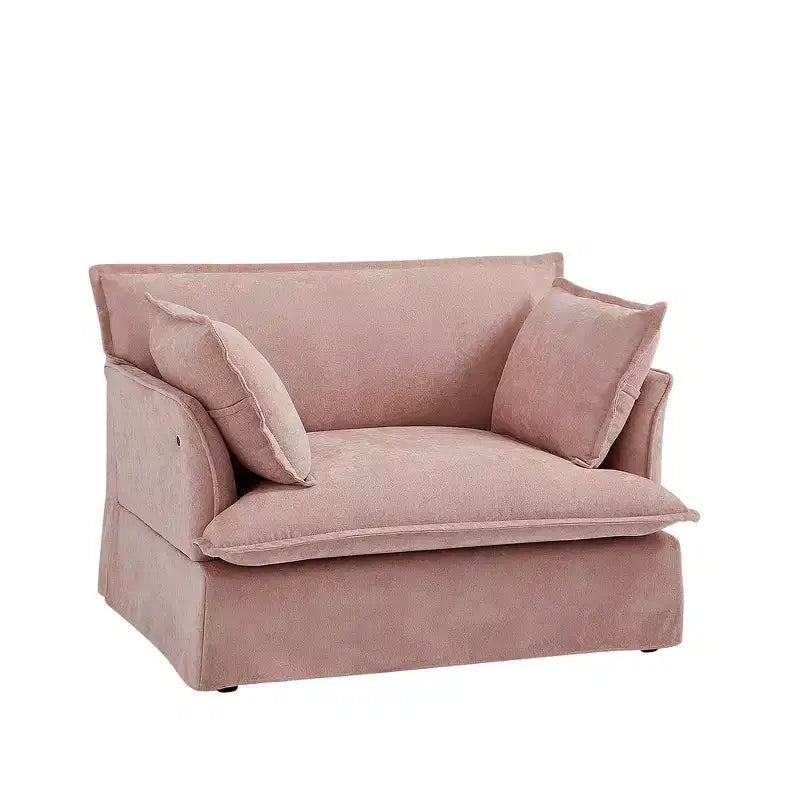 Poltrona d'accento in ciniglia, monoposto, oversize, verde / rosa / bianca