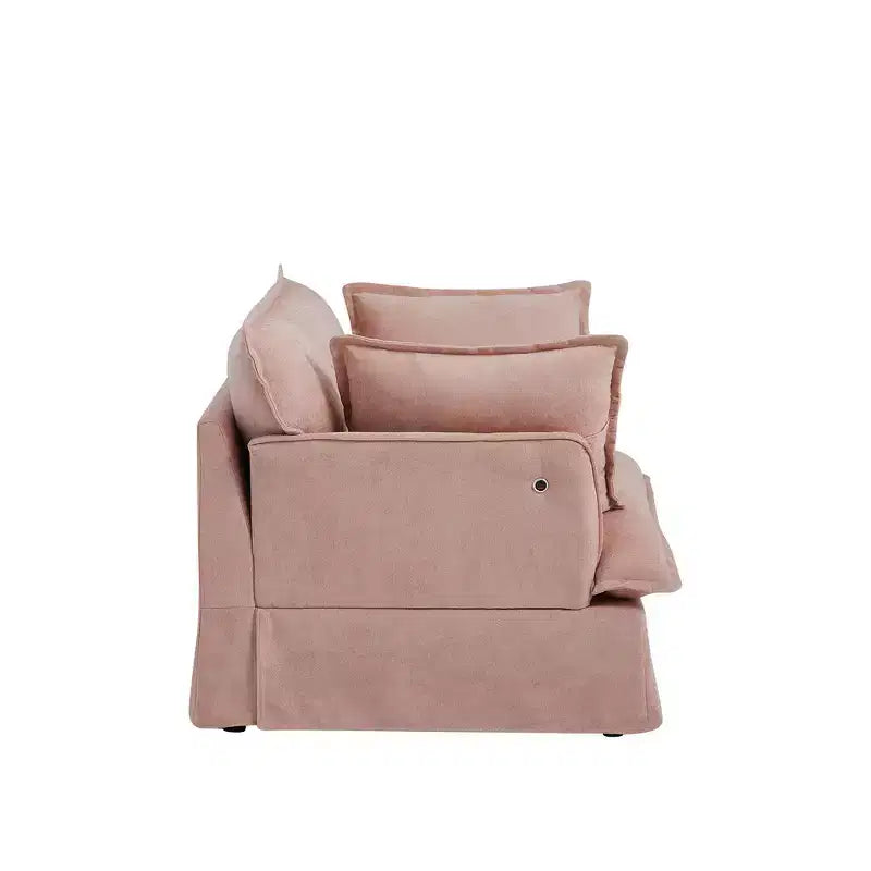 Poltrona d'accento in ciniglia, monoposto, oversize, verde / rosa / bianca