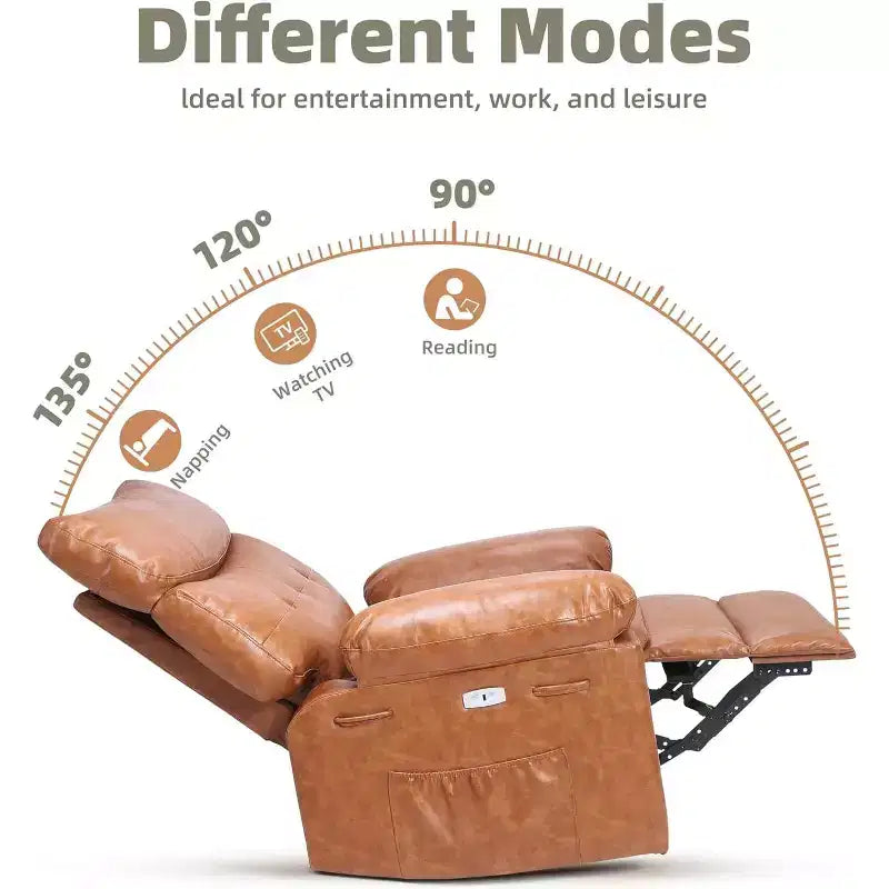 Poltrona reclinabile elettrica beige/marrone/caffè/grigia con funzione di sollevamento, calore e massaggio, girevole a 360° e dondolo, posto singolo
