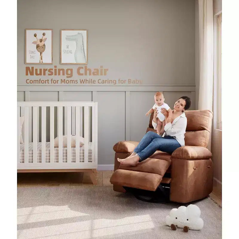 Poltrona reclinabile elettrica beige/marrone/caffè/grigia con funzione di sollevamento, calore e massaggio, girevole a 360° e dondolo, posto singolo