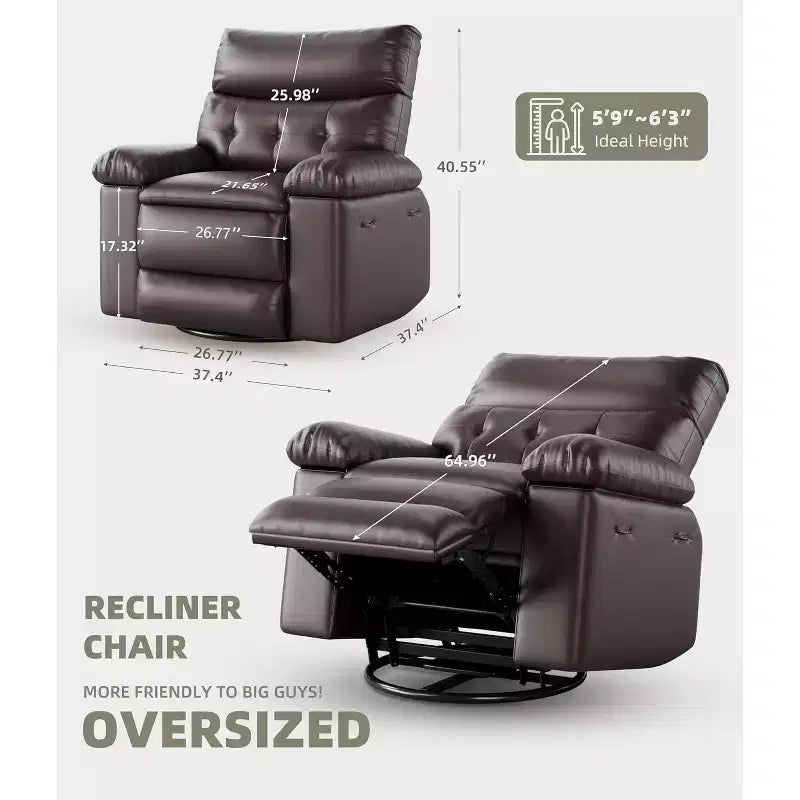 Poltrona reclinabile elettrica beige/marrone/caffè/grigia con funzione di sollevamento, calore e massaggio, girevole a 360° e dondolo, posto singolo