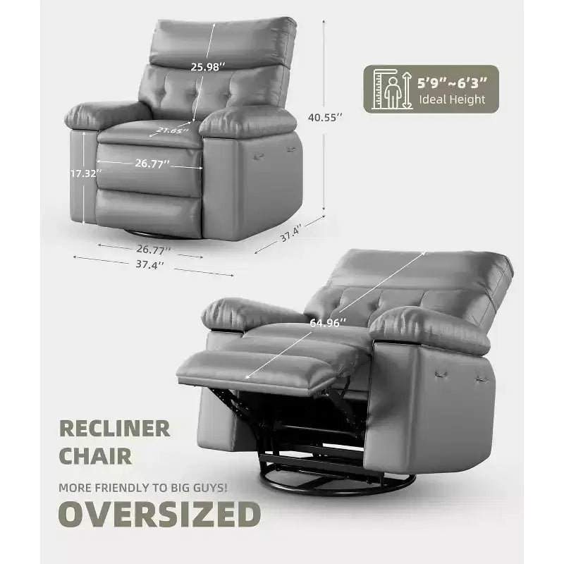 Poltrona reclinabile elettrica beige/marrone/caffè/grigia con funzione di sollevamento, calore e massaggio, girevole a 360° e dondolo, posto singolo