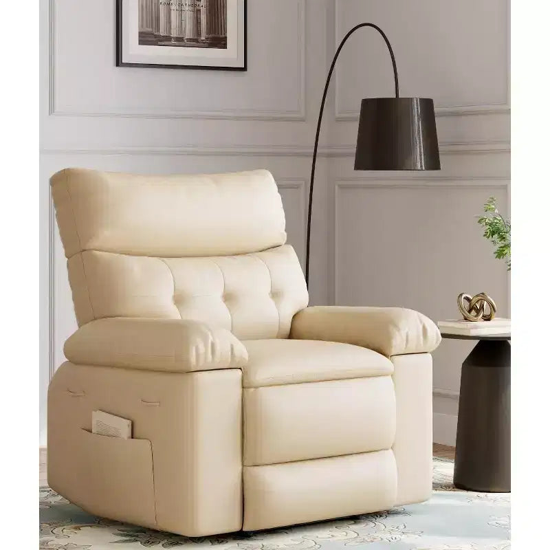 Power Lift Recliner Chair with Heat and Massage, Giant 27 Wide Seat, 360 Swivel Manual Rocker, Remote Control Oversized Recliner for Living Room