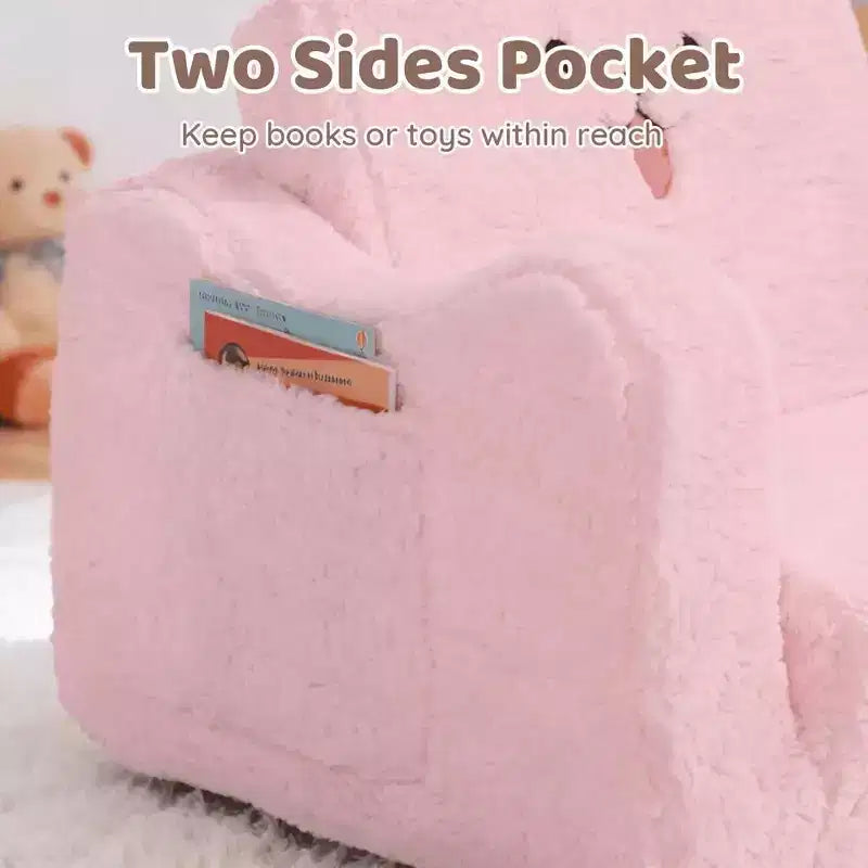 Grigio / Rosa, Poltrona per bambini 2 in 1 pieghevole, 1 posto