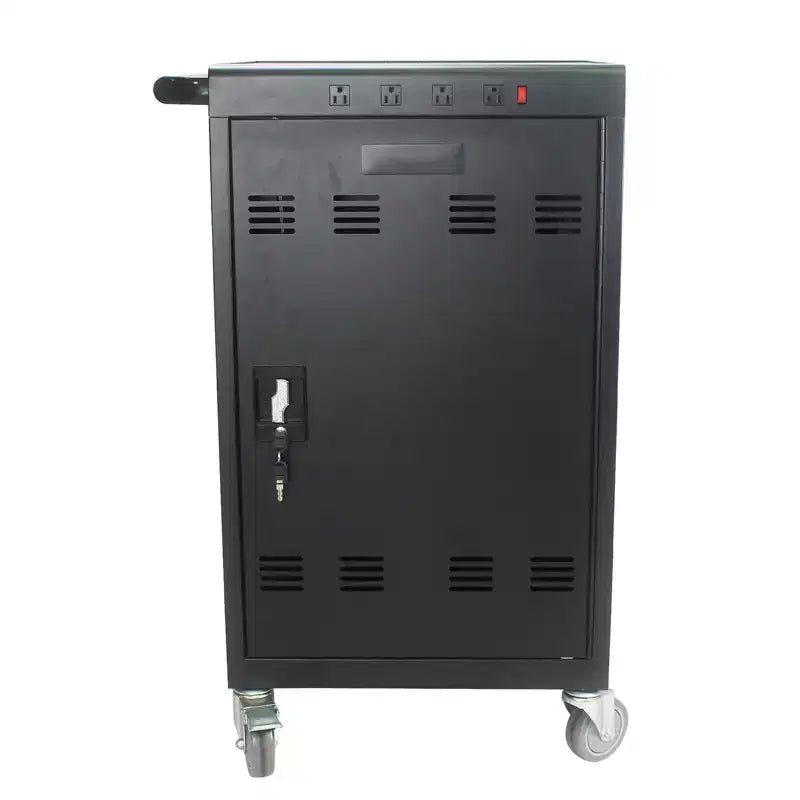 35 Device Mobile Charging Cart Station with Lock Key 2 Locking Caster Steel Construction Laptop and Tablet Storage Cart