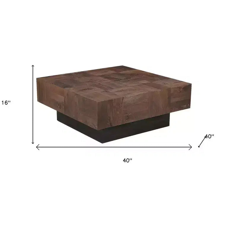 Tavolino da Caffè Quadrato Marrone e Nero, 1 Pezzo