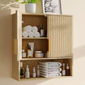 Wall Mounted Bathroom Storage Cabinet, 2-Tier over the Toilet Organizer, Waterproof Wooden Cabinet for Bathroom, Kitchen, Living Room