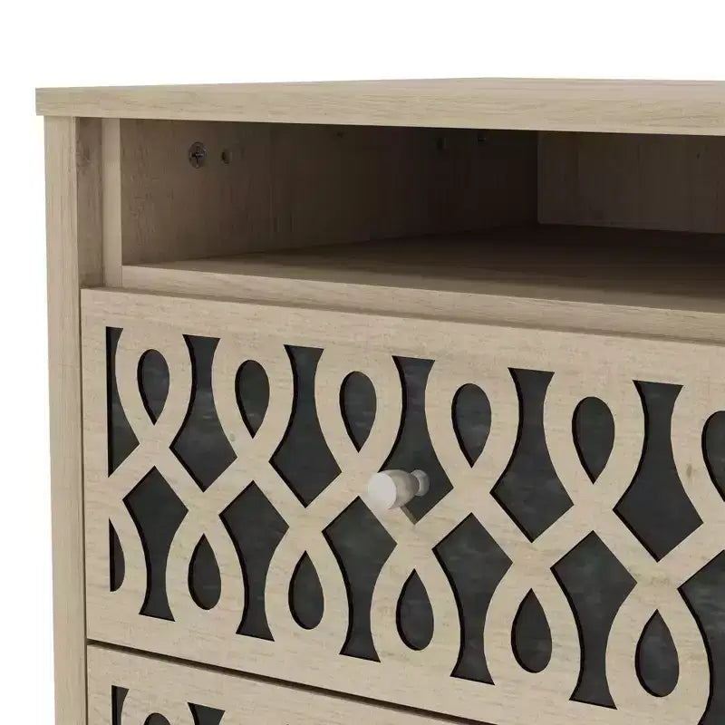 Comodino moderno a 2 cassetti con ripiano aperto, set da 2, vari colori