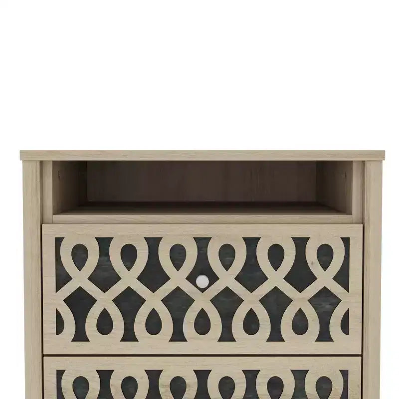 Comodino moderno a 2 cassetti con ripiano aperto, set da 2, vari colori