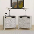 Galano Modern 2-Drawer Nightstands with Open Storage Set of 2 20.9 W  15.7 D  22.7 H