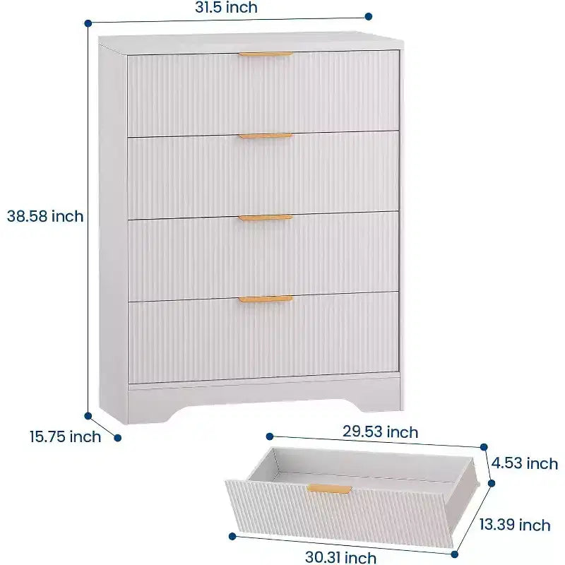 Cassettiera a 4 cassetti onda bianco/nero, per 1 utente