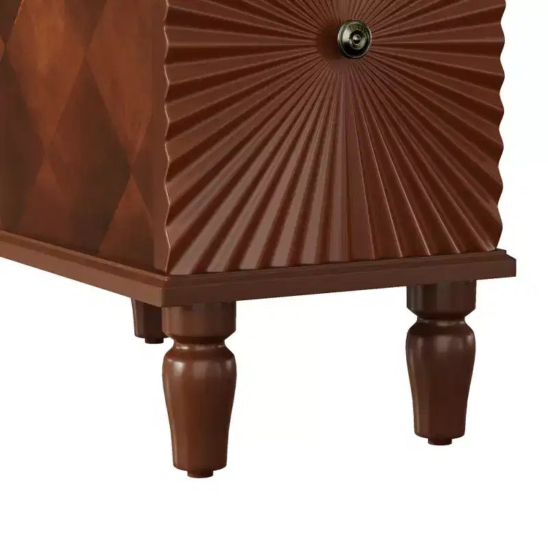 Tavolino con cassetto singolo in noce marrone