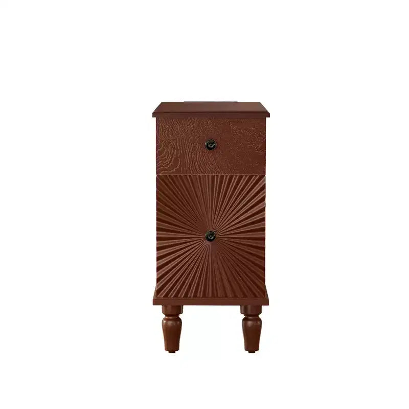 Tavolino con cassetto singolo in noce marrone