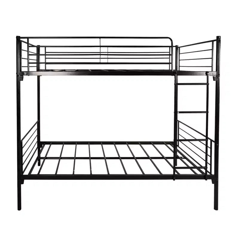 Letto a castello nero moderno in metallo "Twin-Over-Twin" per 2 persone