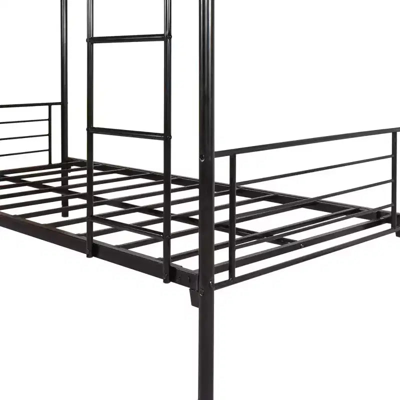 Letto a castello nero moderno in metallo "Twin-Over-Twin" per 2 persone