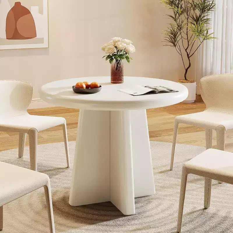 Tavolo da pranzo rotondo bianco, base a piedistallo, per 2-4 persone