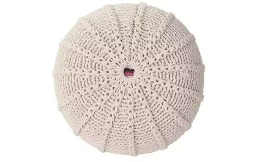 Poltrona sacco in maglia beige, monoposto, per interni ed esterni