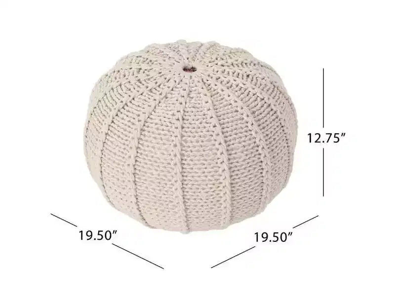 Poltrona sacco in maglia beige, monoposto, per interni ed esterni