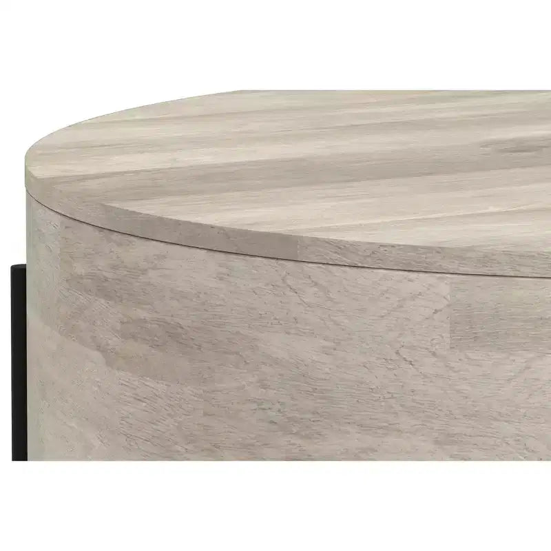 Tavolino da caffè Farmington SOLID MANGO WOOD 38 pollici Rotondo Moderno Urbano a Tamburo