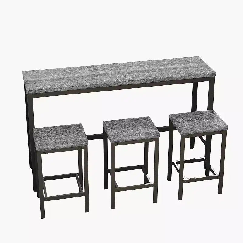 Set tavolo da pranzo in MDF grigio/naturale per 3 persone, 4 pezzi