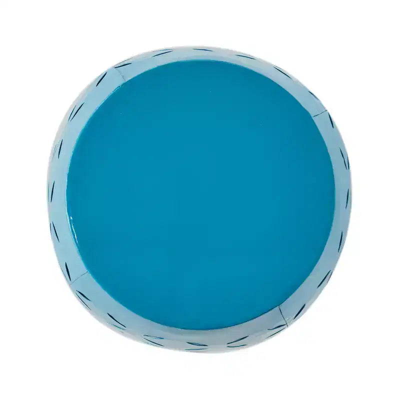 Tavolino d'appoggio cilindrico in ferro tagliato al laser, per interni ed esterni, nero/blu/verde acqua/bianco