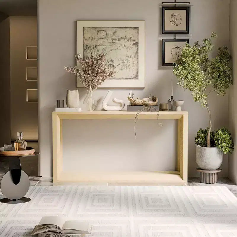 Marrone Scuro / Grigio / Rovere Tavolo Consolle a 5 Livelli – Mobile Contenitore da Divano e Ingresso, Montaggio per 1 Persona