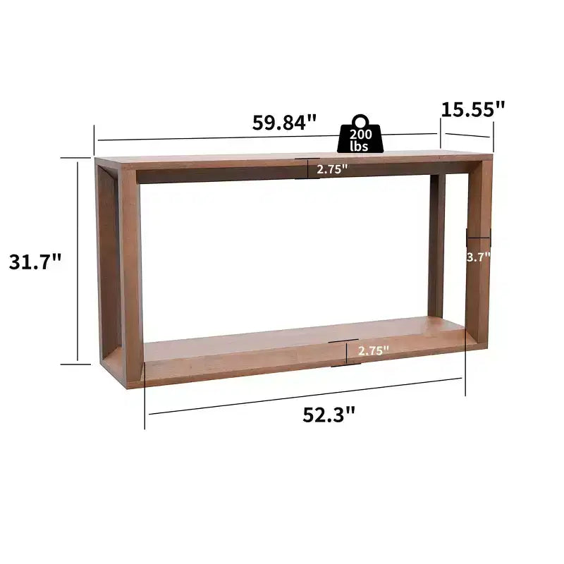Marrone Scuro / Grigio / Rovere Tavolo Consolle a 5 Livelli – Mobile Contenitore da Divano e Ingresso, Montaggio per 1 Persona