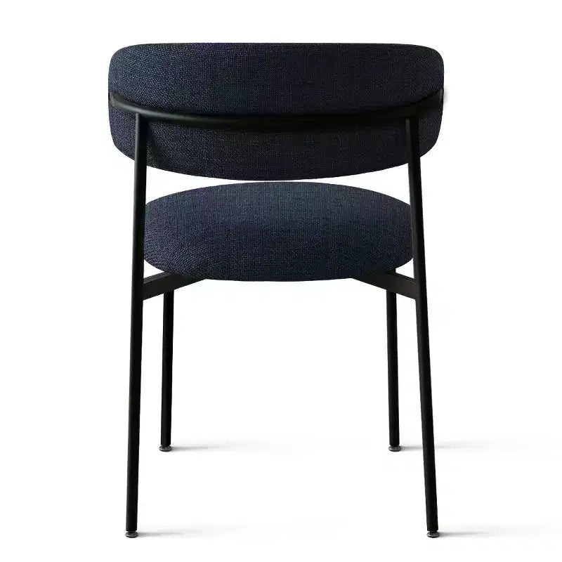 Sedia da pranzo imbottita beige/blu/verde, senza braccioli, schienale aperto, set da 2
