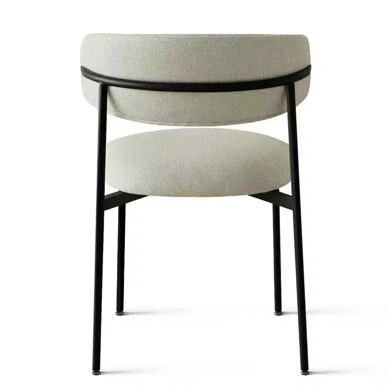 Sedia da pranzo imbottita beige/blu/verde, senza braccioli, schienale aperto, set da 2