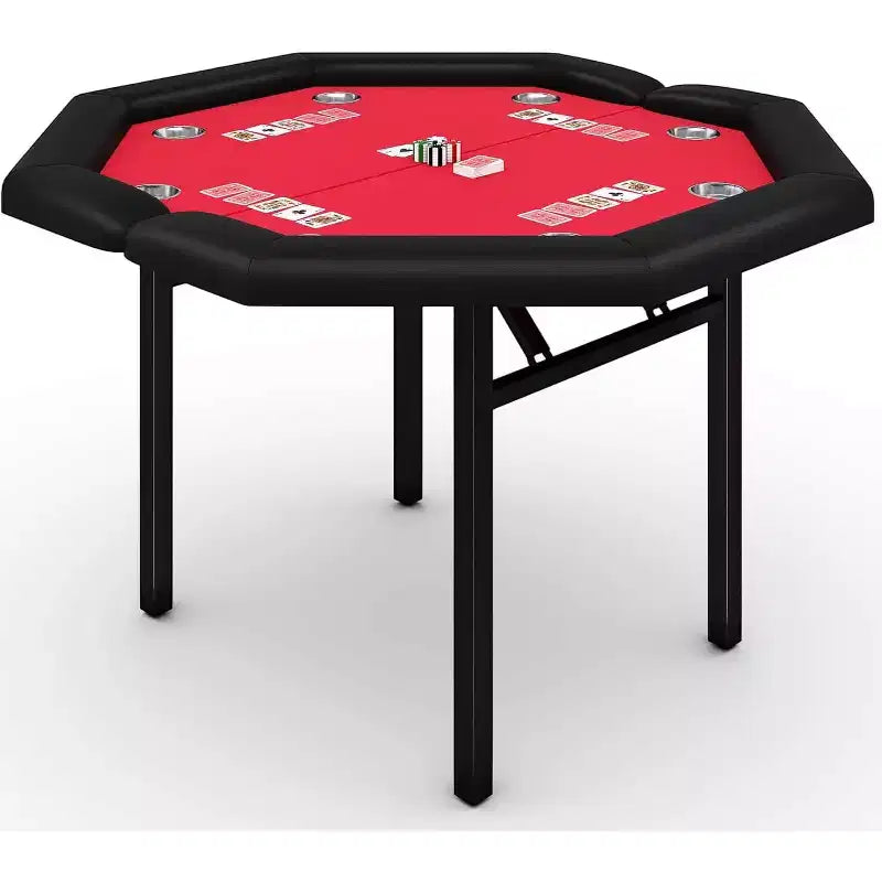 Tavolo da poker ottagonale pieghevole Blu/Verde/Rosso per 8 giocatori