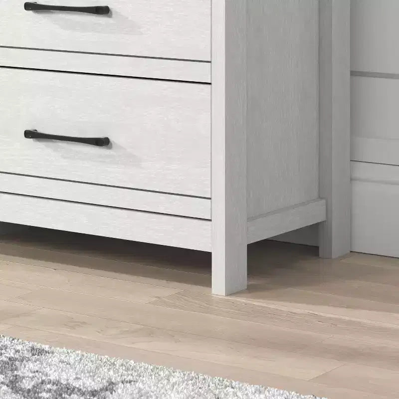 Cassettiera Pearl White Oak a 6 cassetti, 1 persona