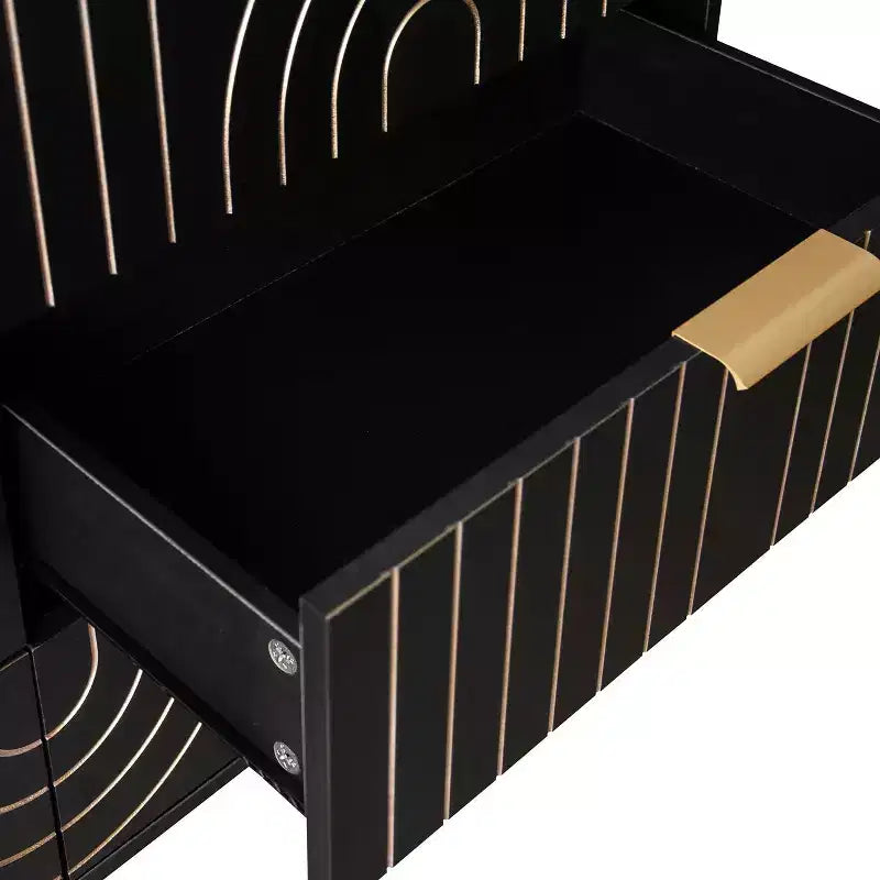 Cassettiera nera e oro a 6 cassetti, utente singolo