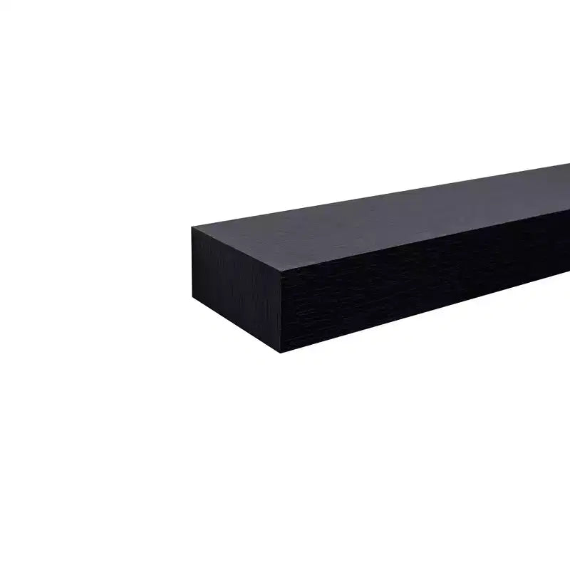 Mensola a muro galleggiante a LED nera, legno, singola, 40 cm