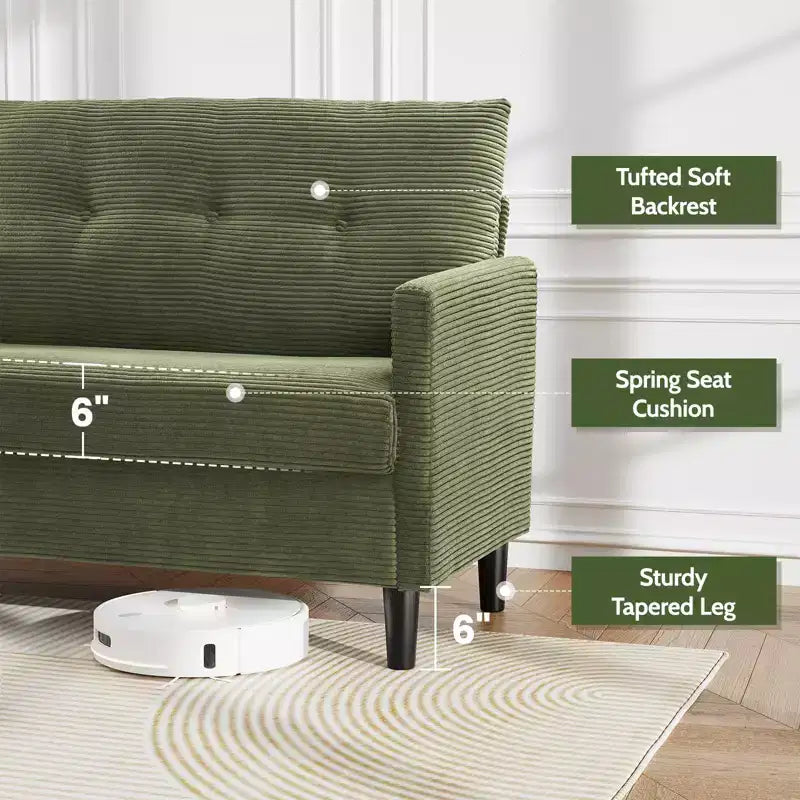 Divanetto a 2 posti imbottito beige/nero/blu/verde, montaggio senza attrezzi