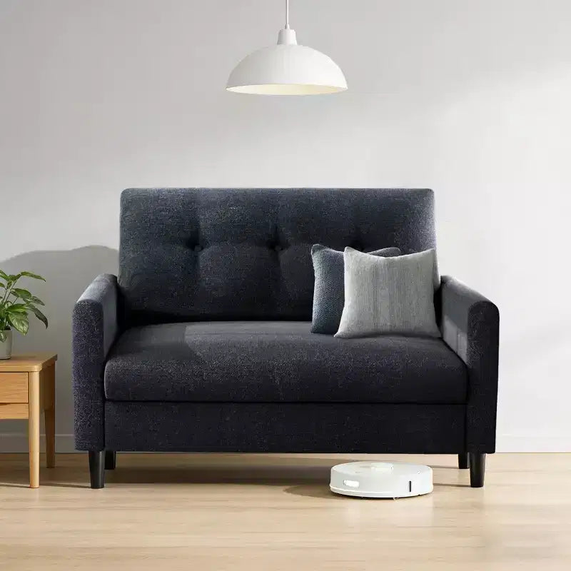 Divanetto a 2 posti imbottito beige/nero/blu/verde, montaggio senza attrezzi