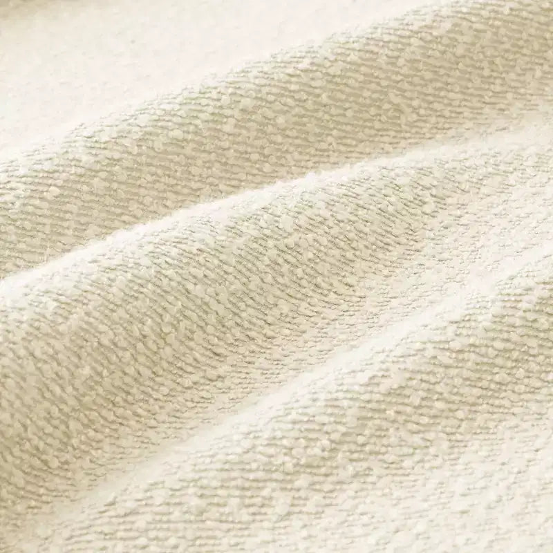 Pouf ottomano quadrato in bouclé beige/caffè/verde, poggiapiedi singolo
