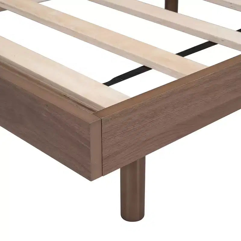 Giappone / Noce / Bianco lavato, Base letto piattaforma galleggiante, Senza testiera, Singolo / Matrimoniale / Queen, per 1