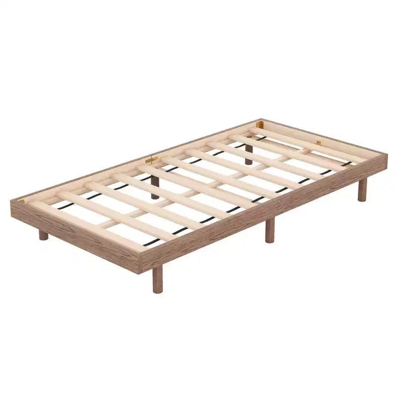 Giappone / Noce / Bianco lavato, Base letto piattaforma galleggiante, Senza testiera, Singolo / Matrimoniale / Queen, per 1