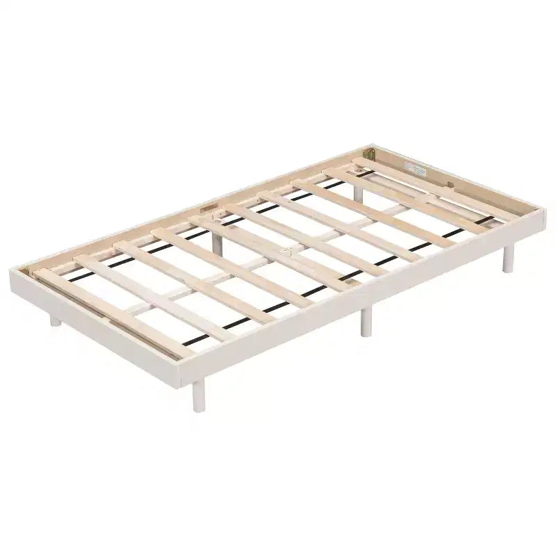 Giappone / Noce / Bianco lavato, Base letto piattaforma galleggiante, Senza testiera, Singolo / Matrimoniale / Queen, per 1
