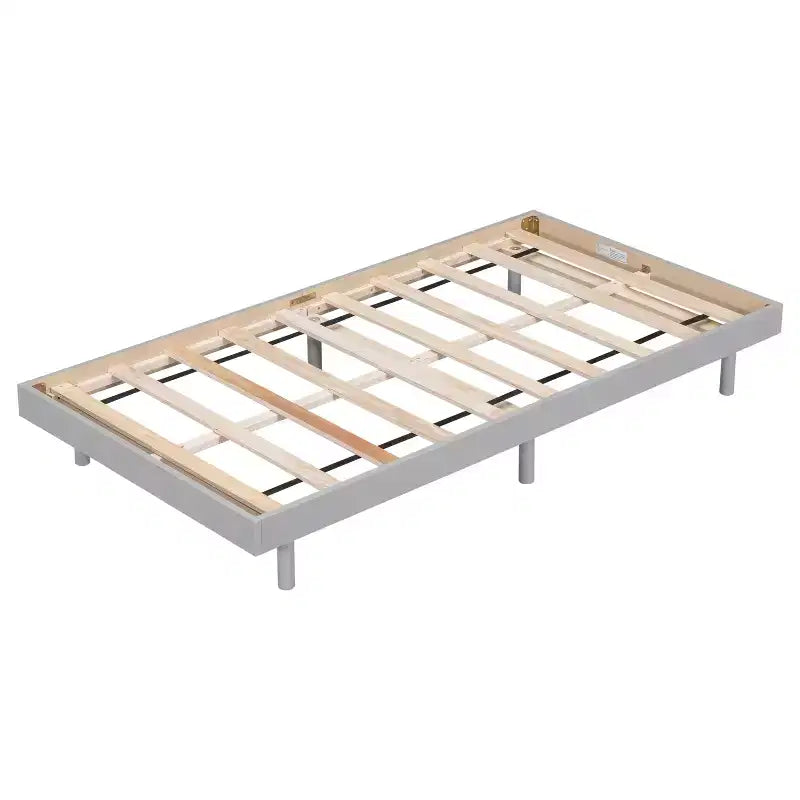 Giappone / Noce / Bianco lavato, Base letto piattaforma galleggiante, Senza testiera, Singolo / Matrimoniale / Queen, per 1