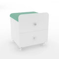 Acekool Vanity Stool Chair with Storage Drawer, 17.32x15.16x17.32 PU Ottoman with Lockable Wheels, Modern Makeup Seat for Bedroom