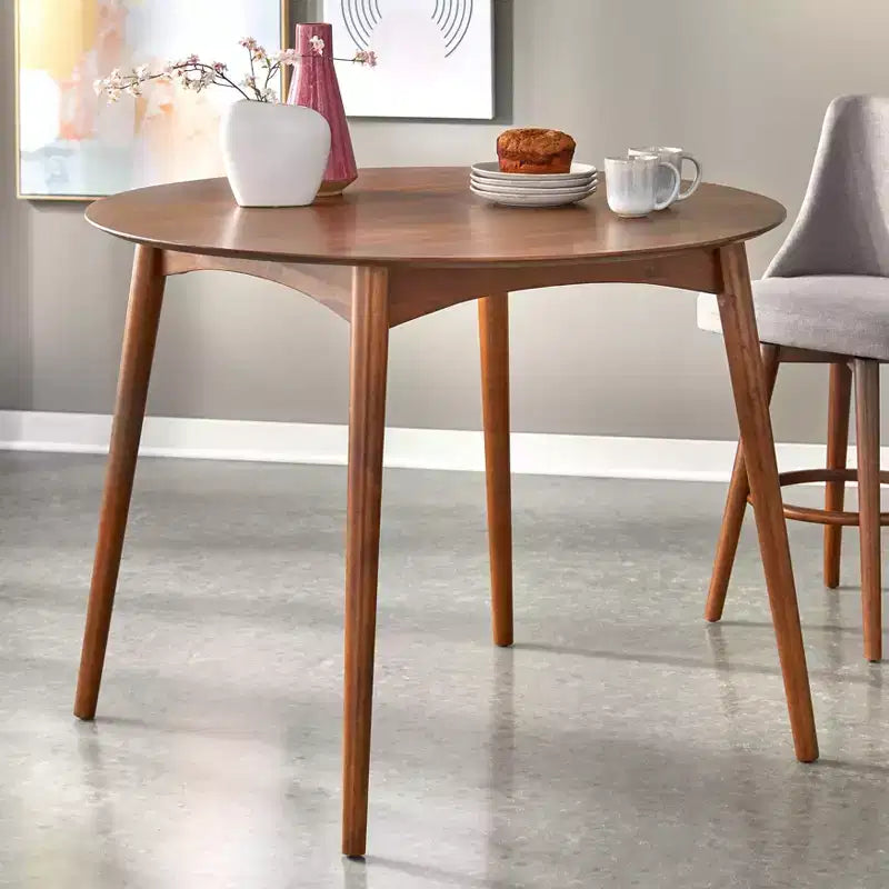 Set da pranzo per 2 persone, altezza bancone, rotondo noce/grigio