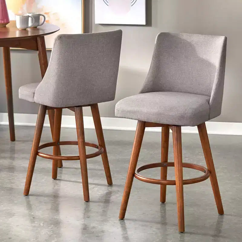 Set da pranzo per 2 persone, altezza bancone, rotondo noce/grigio